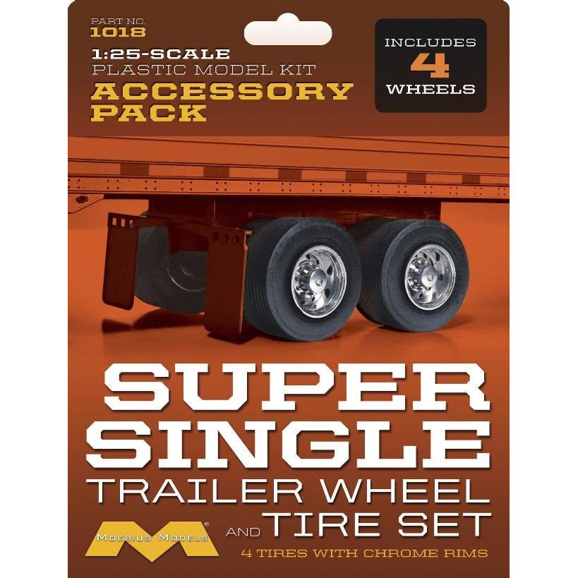 Moebius #1018 Super Single Trailer Wheel & Tire Set 1/25 scale