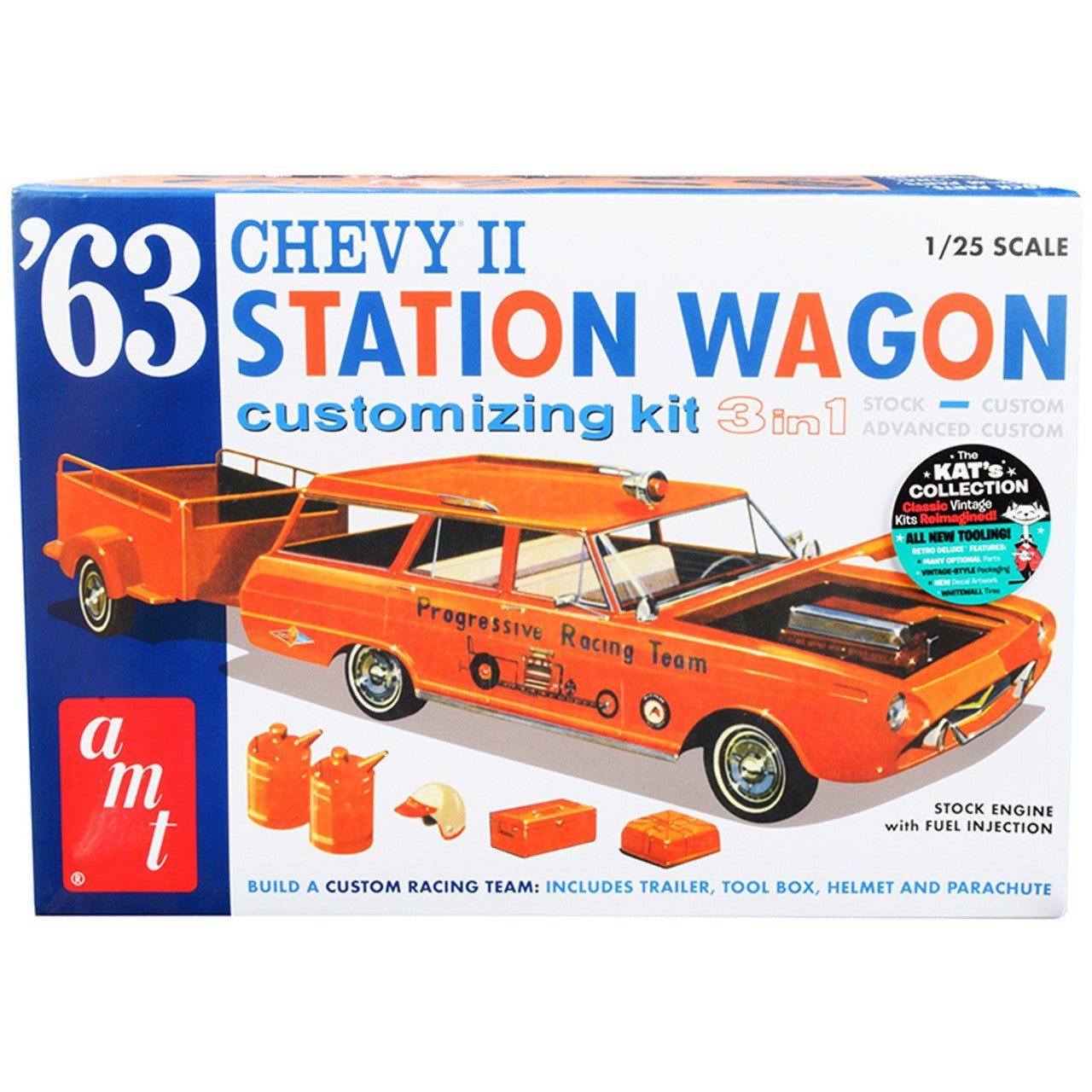 AMT 1/25 1963 Chevy II Station Wagon w/Trailer