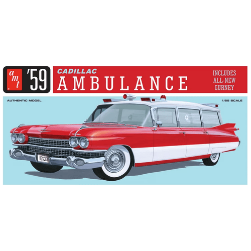 AMT 1395 1/25 1959 Cadillac Ambulance with Gurney