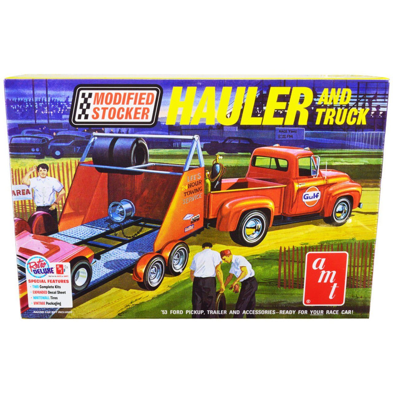 AMT 1953 Ford Pickup "Modified Stocker Hauler" Gulf 1/25 Scale Model Kit