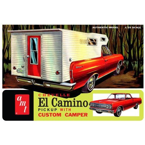AMT 1965 CHEVY EL CAMINO W/CAMPER 1/25 SCALE MODEL KIT