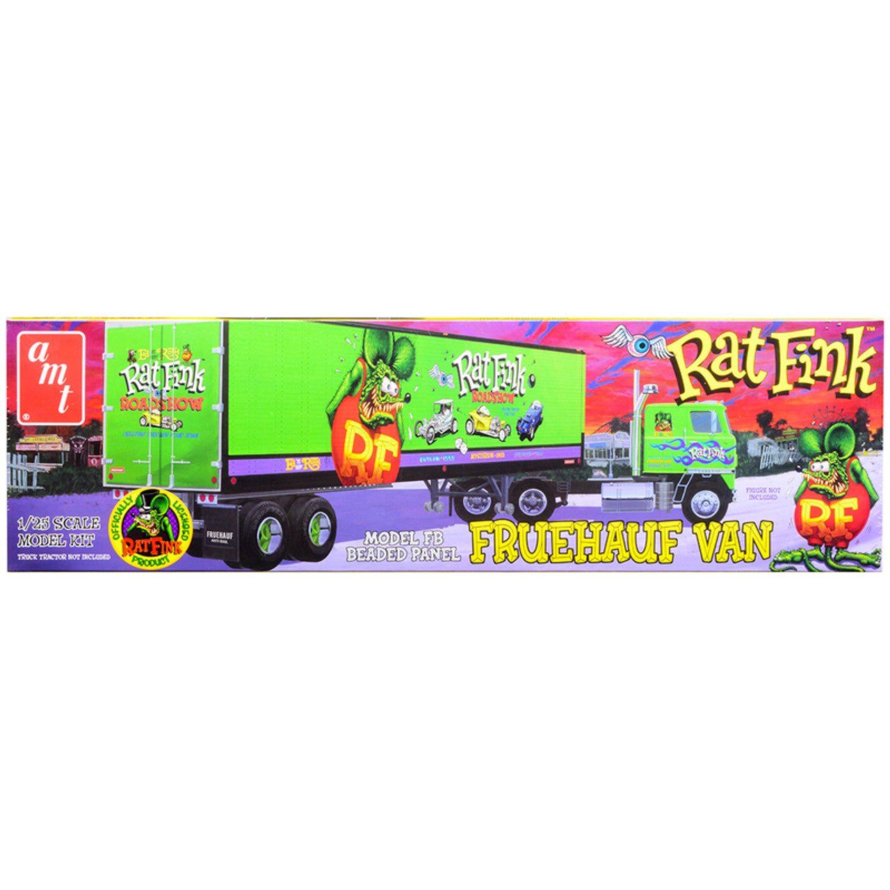 AMT Fruehauf Beaded Van Trailer Hauler - Rat Fink 1/25 Scale Model Kit