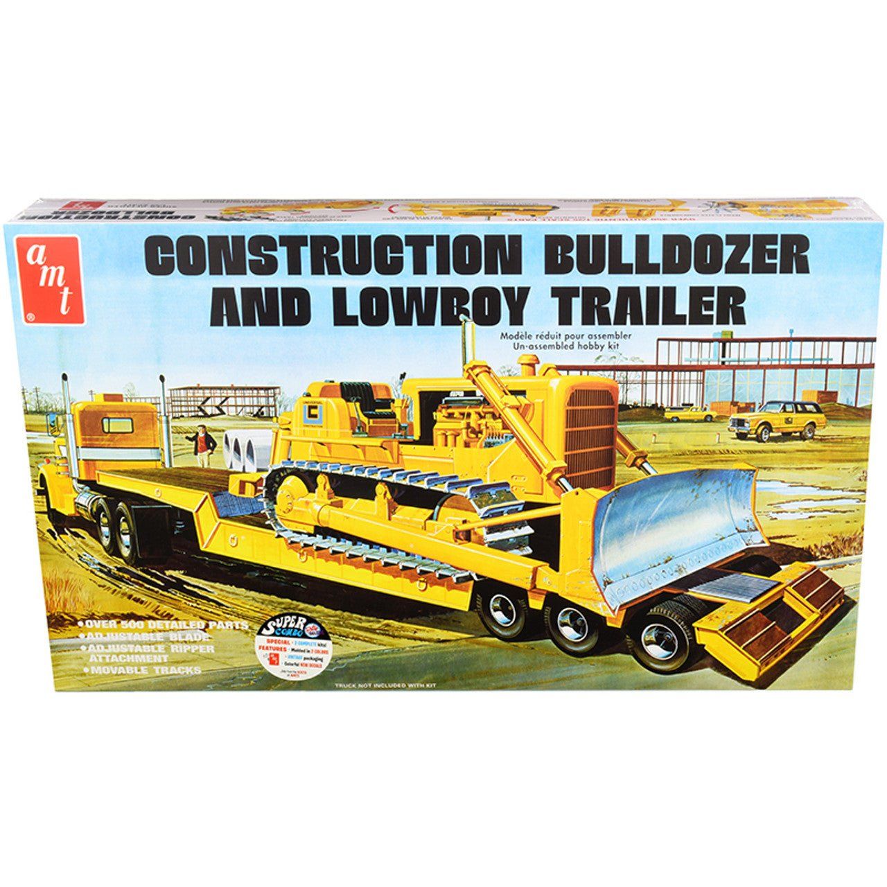 AMT Lowboy Trailer & Bulldozer Combo 1/25 Scale