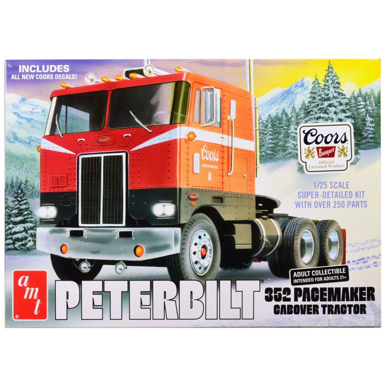 AMT Peterbilt 352 Pacemaker Coe Coors Beer 1/25 Scale Model Kit