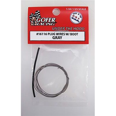 GR PLUG WIRES W/BOOT GRAY