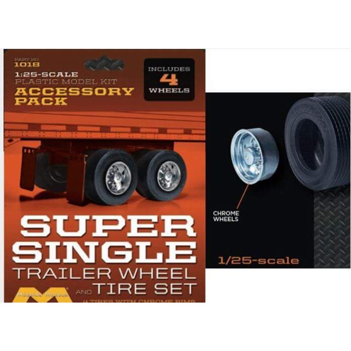 Moebius #1018 Super Single Trailer Wheel & Tire Set 1/25 scale