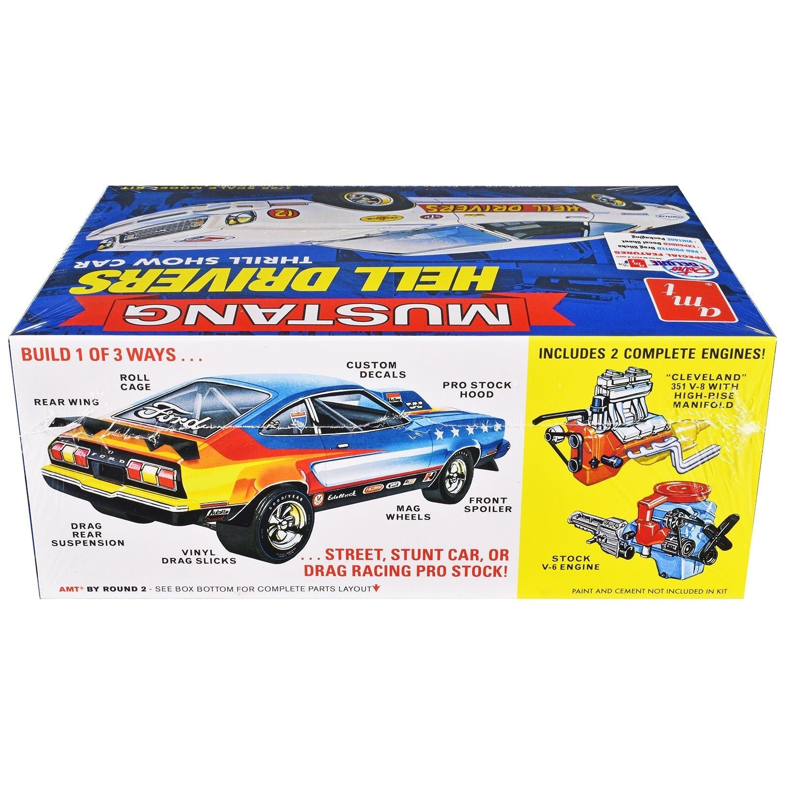 Skill 2 Model Kit 1977 Ford Mustang "Hell Drivers" Thrill Show Car 1/25 Scale Model by AMT